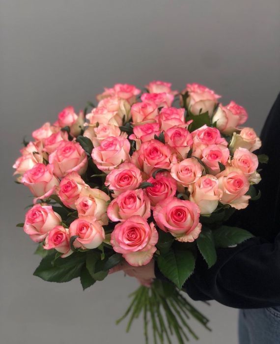 Букет из 51 голландской розы 60 см ( цвет роз на выбор ) #17453