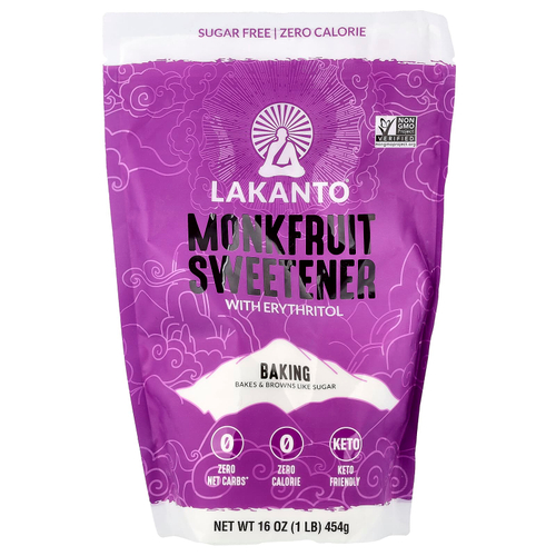 Lakanto, Подсластитель для выпечки из плодов монаха с эритритолом, 454 г (16 унций)