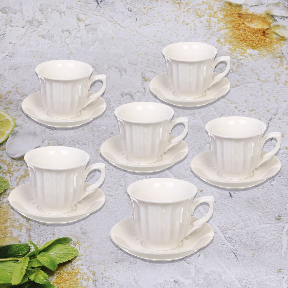 Чайный набор 12 предметов «White magic» (6 кружек 170мл+6 блюдец) нежность