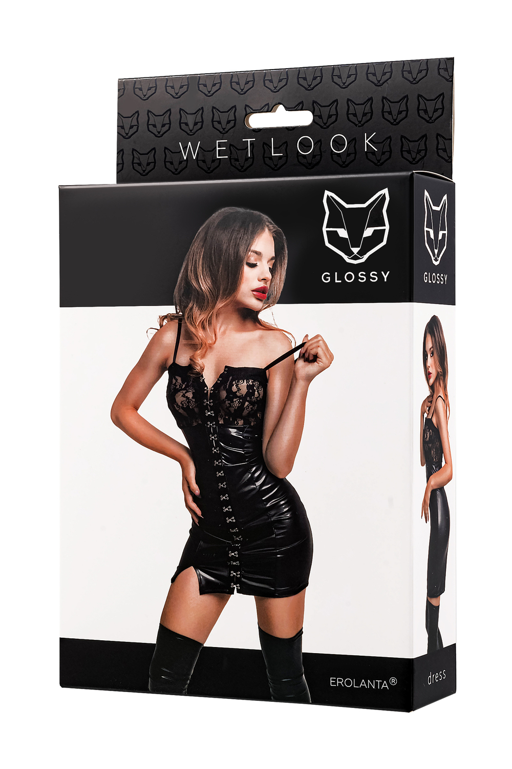 Платье Glossy Nelly с кружевом из материала Wetlook