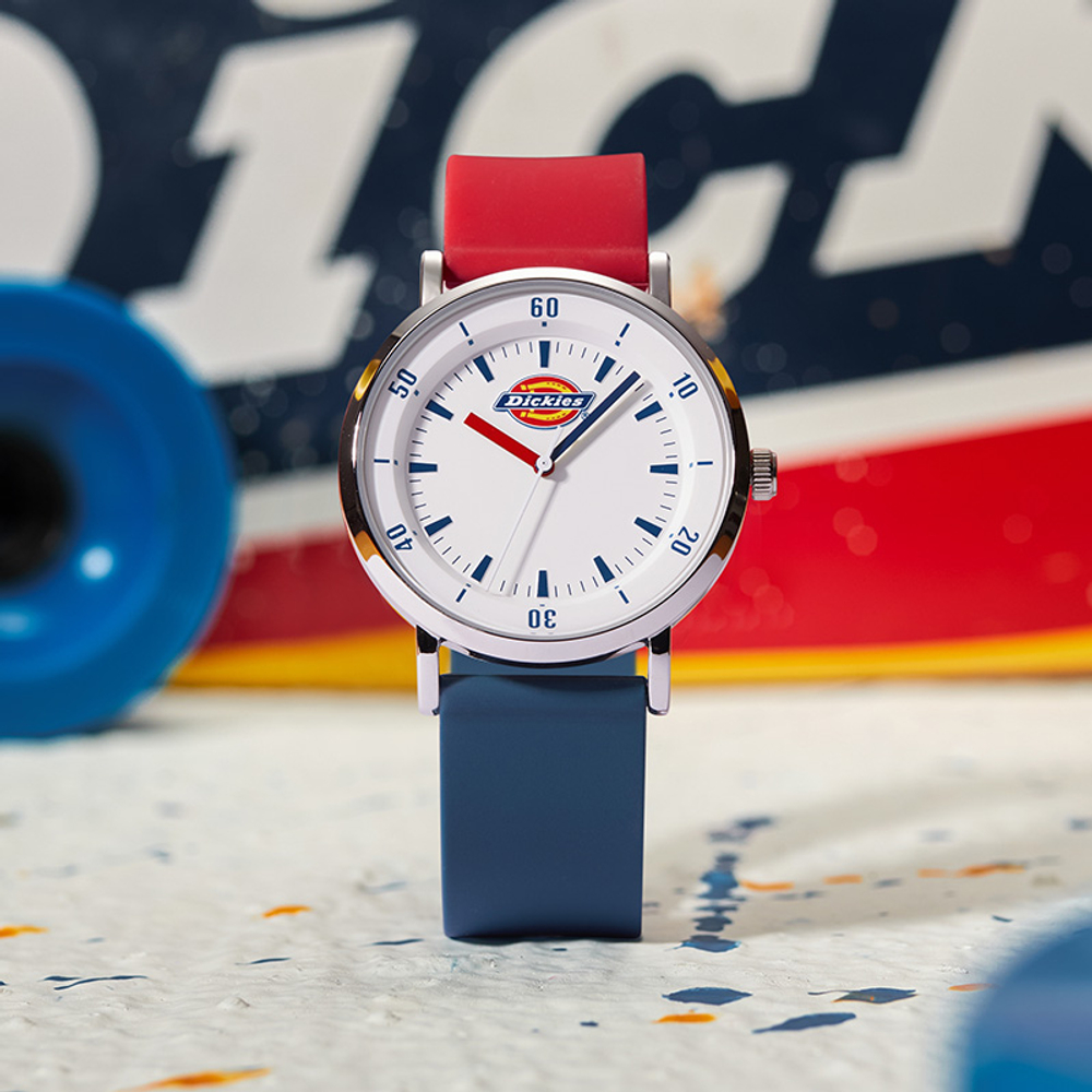 Dickies Wrist Watch Quartz Movement Silicone Strap White Dial Unisex Box Limited Edition