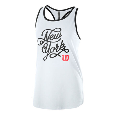 Женская теннисная майка Wilson NYC Calligra Tech Tank Top Women - White, Black