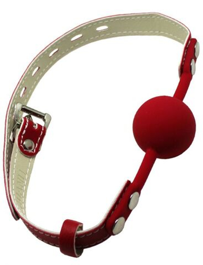 Красный силиконовый кляп с фиксацией и замочком (Цвет: красный)