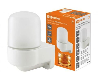 Светильник НПБ400-2 для сауны настенный, угловой, IP54, 60 Вт, белый, TDM SQ0303-0050