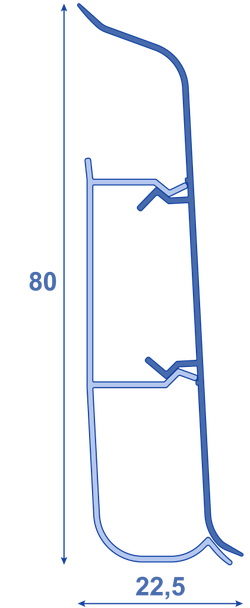 Плинтус Lexida Пластиковый 80мм 363 Акация винтажная 2,2м