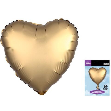 А Б/РИС СЕРДЦЕ 18" Сатин Gold Sateen