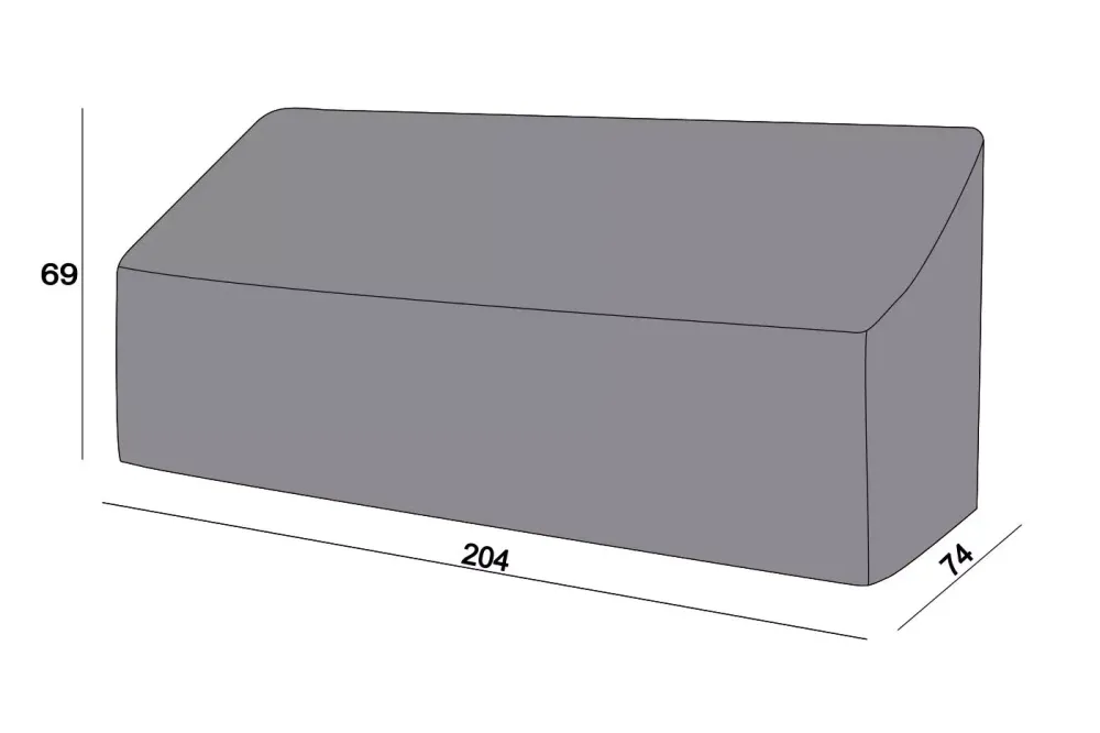 Защитный чехол на диван Канны, трехместный 204×74×69 см, цвет серый