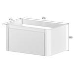 Тумба без раковины VOI рифл. 80см MATT WHITE