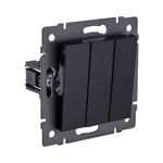 Выключатель 3-клавишный 10А/250В, черный Kollinger REA-S-012BK для Aspekt, Eleganz, Reflex