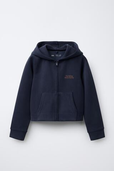 ZARA ХУДИ С РЕЛЬЕФНОЙ НАДПИСЬЮ, СИНИЙ