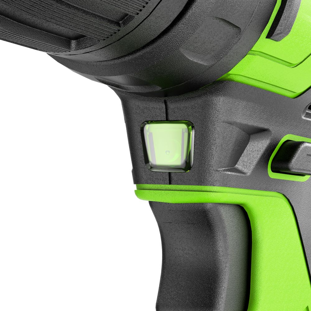 Аккумуляторная ударная дрель шуруповерт Greenworks GD24DD60K2, 3704107UA, 24v, АКБ 2 А·ч и ЗУ в кейсе