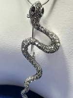 Брошь-кулон "Змея серебро черненое"