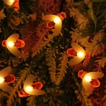 Гирлянда для улицы «Пчёлка» 3м, 20 ламп LED чёрный провод, 2 реж, IP-55, Теплый белый (солнечная батарея).