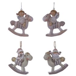 GAEM Фигурка декоративная подвесная "Ангел/Дед Мороз", L5,5 W2 H6 см, 4в.
