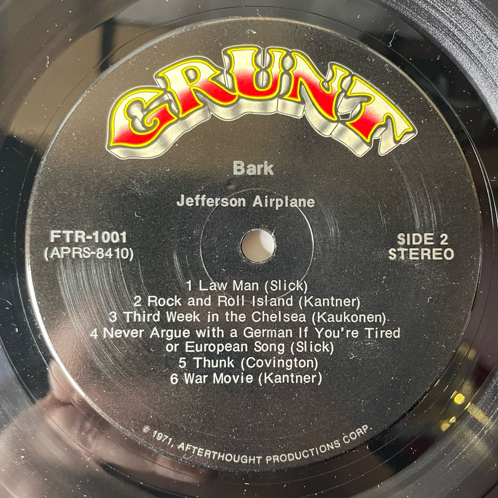 Винтажная виниловая пластинка LP Jefferson Airplane Bark (США 1971)