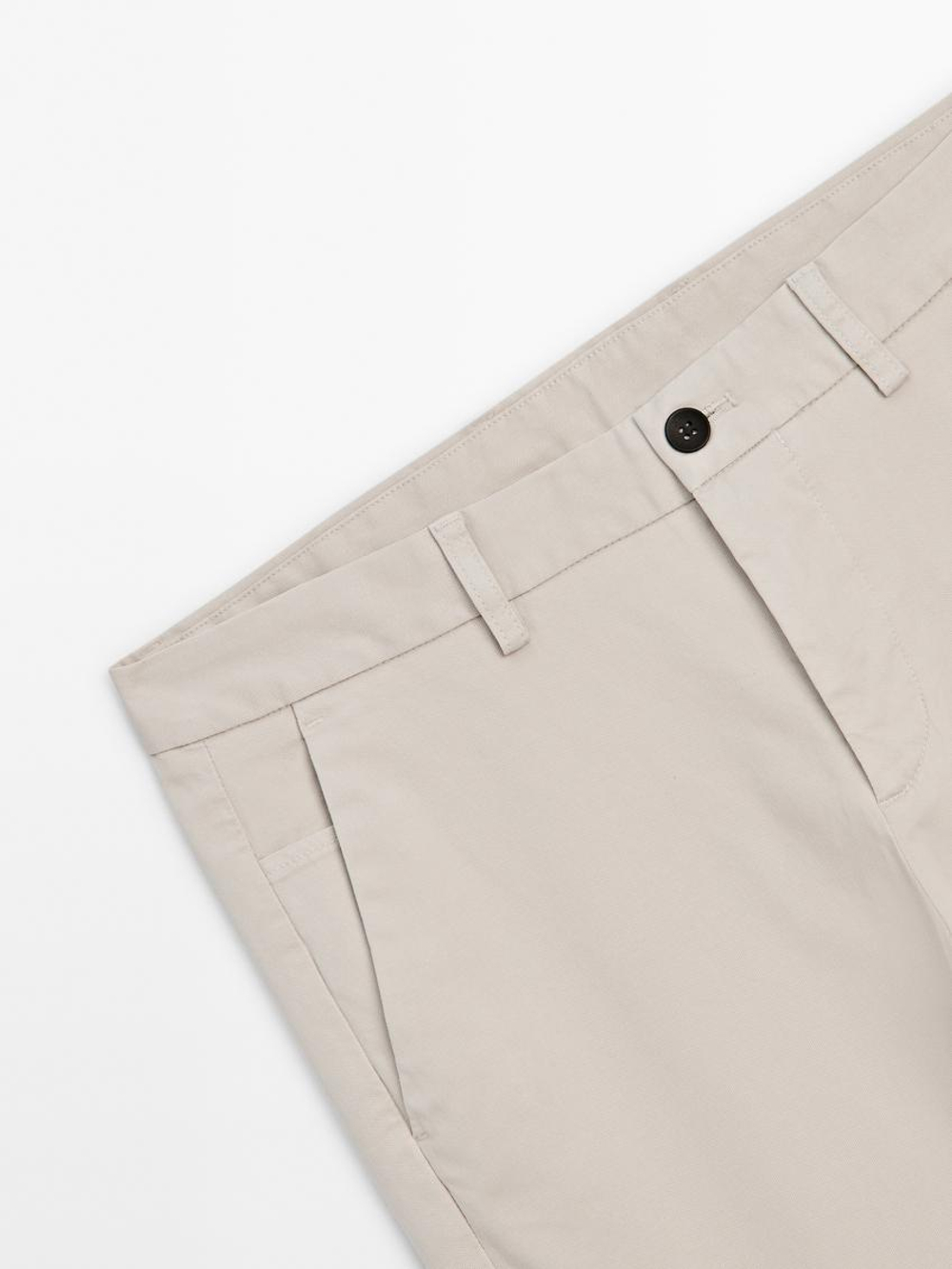 Massimo Dutti Брюки из рельефного 100% хлопка, серый