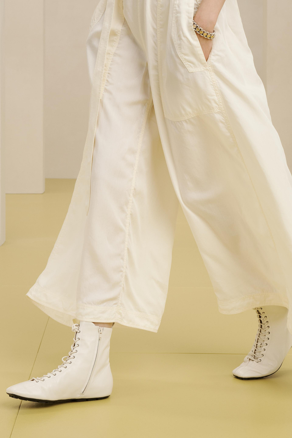 ZARA КОМБИНЕЗОН ИЗ ЛИОЦЕЛЛА, ЭКРЮ