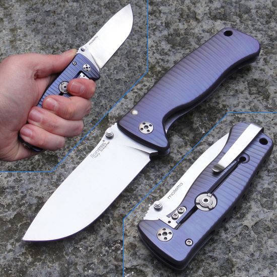 Складной нож Lion Steel "SR-2 MINI" L/SR2 V c клинком из стали Uddeholm Sleipner®, рукоять титан