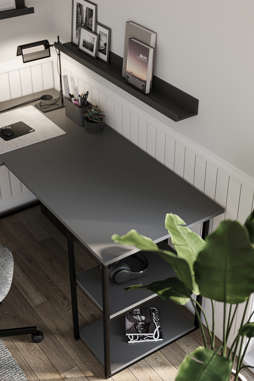 Угловой письменный стол ODIN 140х150 - антрацит