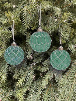 Набор шаров 8см 9шт ChristmasDeLuxe изумрудный с блеском