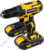 STEHER V1, 20 В, 40 Н·м, 2 АКБ (2 А·ч), дрель-шуруповерт, кейс (CD-200-2)