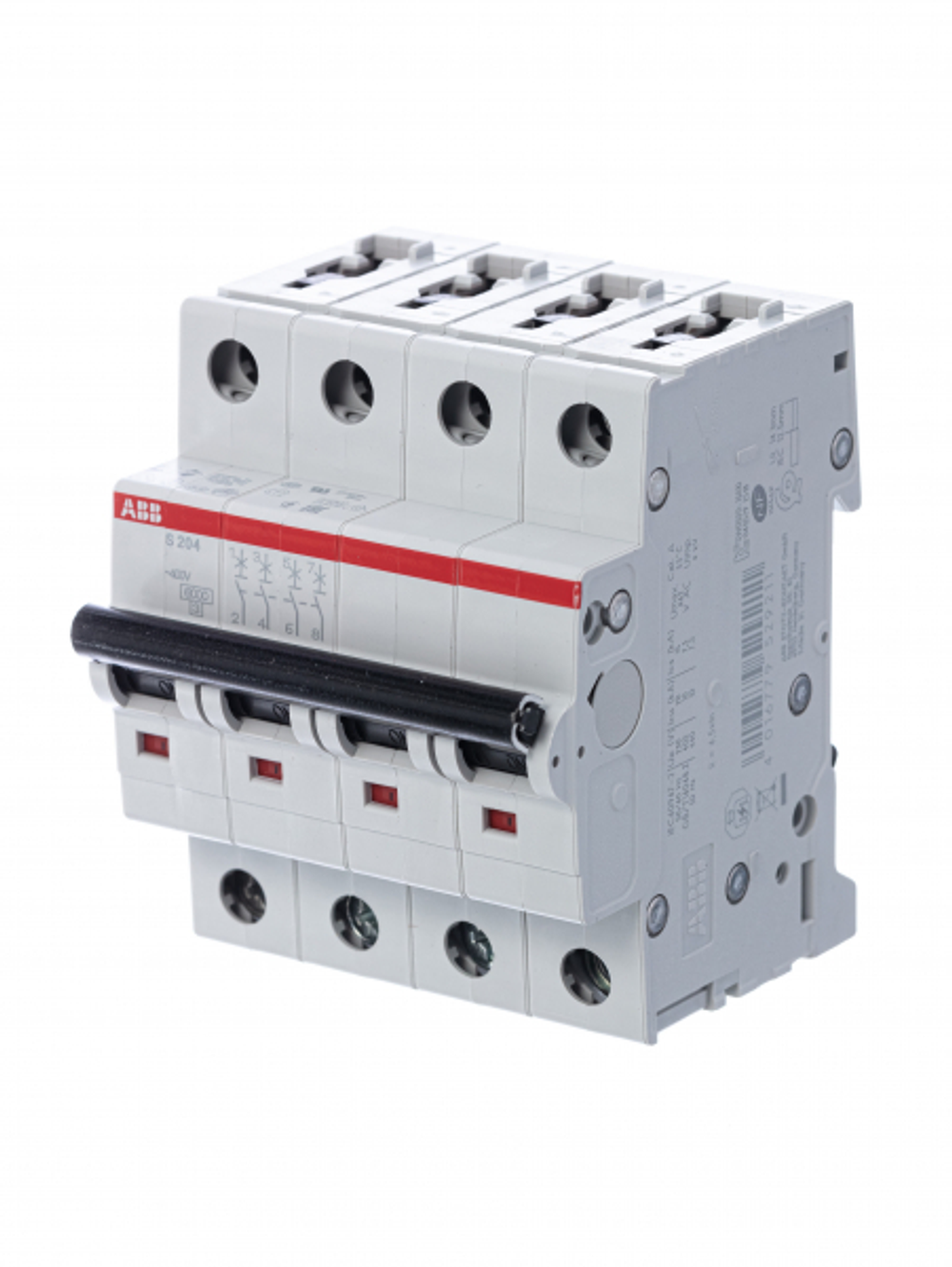 Выключатель автоматический ABB 4P 80А характеристика C 6кА S204 C80 /2CDS254001R0804/