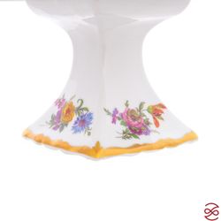 Салатник квадратный на ножке Queen's Crown Мейсенский букет 23см