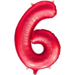 Шар фольгированный 32'/81см «Цифра 6» (красный)