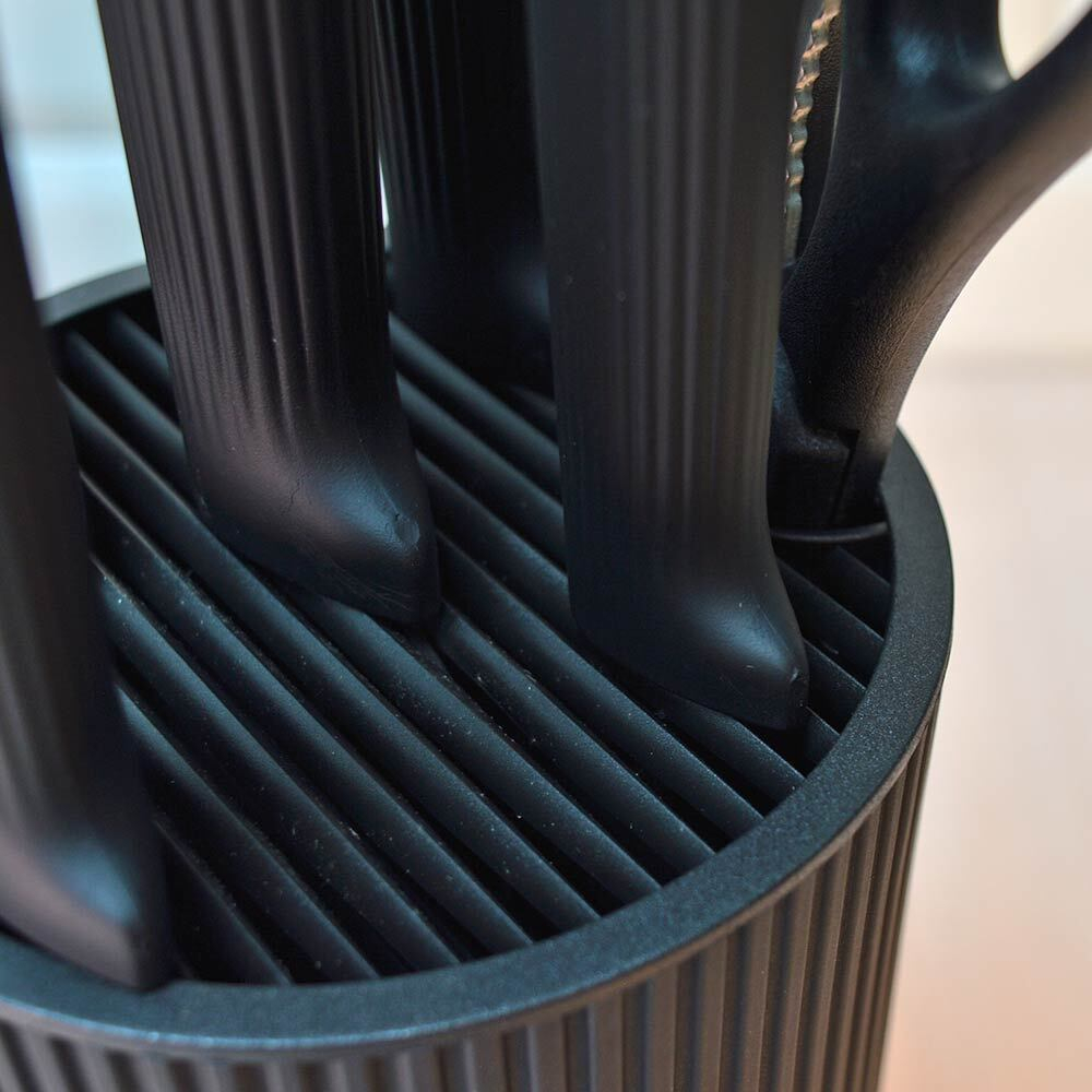 Набор ножей 7 предметов на подставке, цвет черный, Jewel