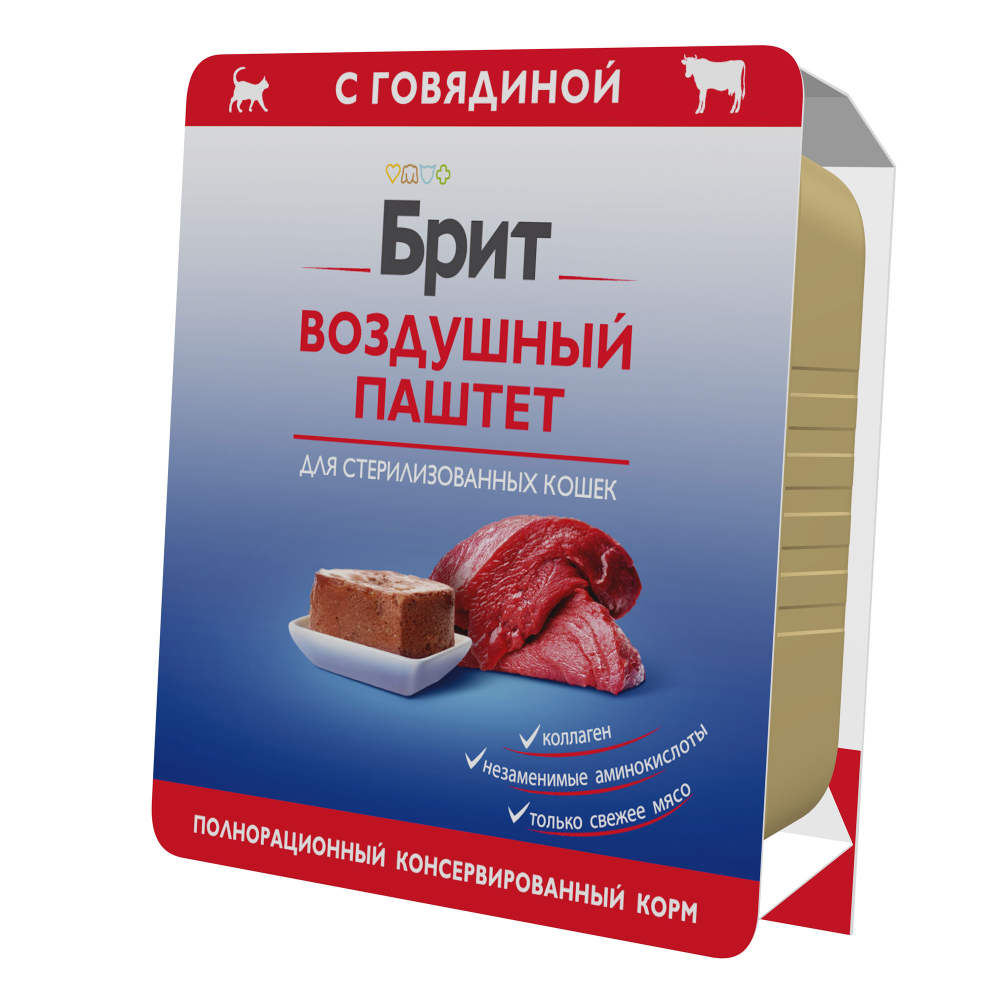 Brit Premium Воздушный паштет Говядина для стерилизованных кошек 100 г