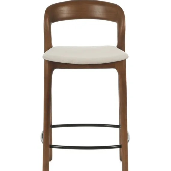 Полубарный стул Esse 65 см, орех, бежевая водоотталкивающая ткань