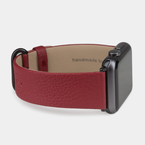 Ремешок для Apple Watch 40/41/42 mm из кожи теленка, вишневого цвета