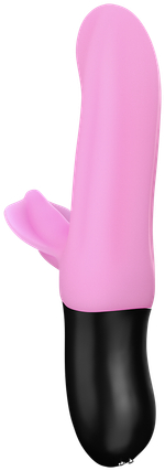 Нежно-розовый пульсатор с клиторальным лепестком Bi Stronic Fusion - 21,5 см. (Цвет: нежно-розовый)