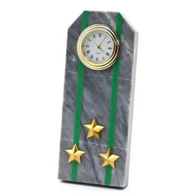 Часы из мрамора "Погон полковник ПВ" 60*40*145мм
