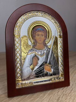 Ангел Хранитель, икона арочная, красное дерево 150х200