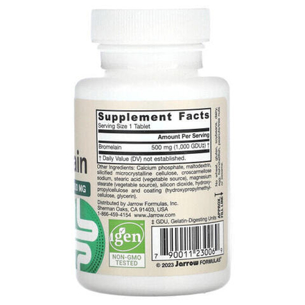 Jarrow Formulas, Бромелаин, 500 мг, 60 таблеток