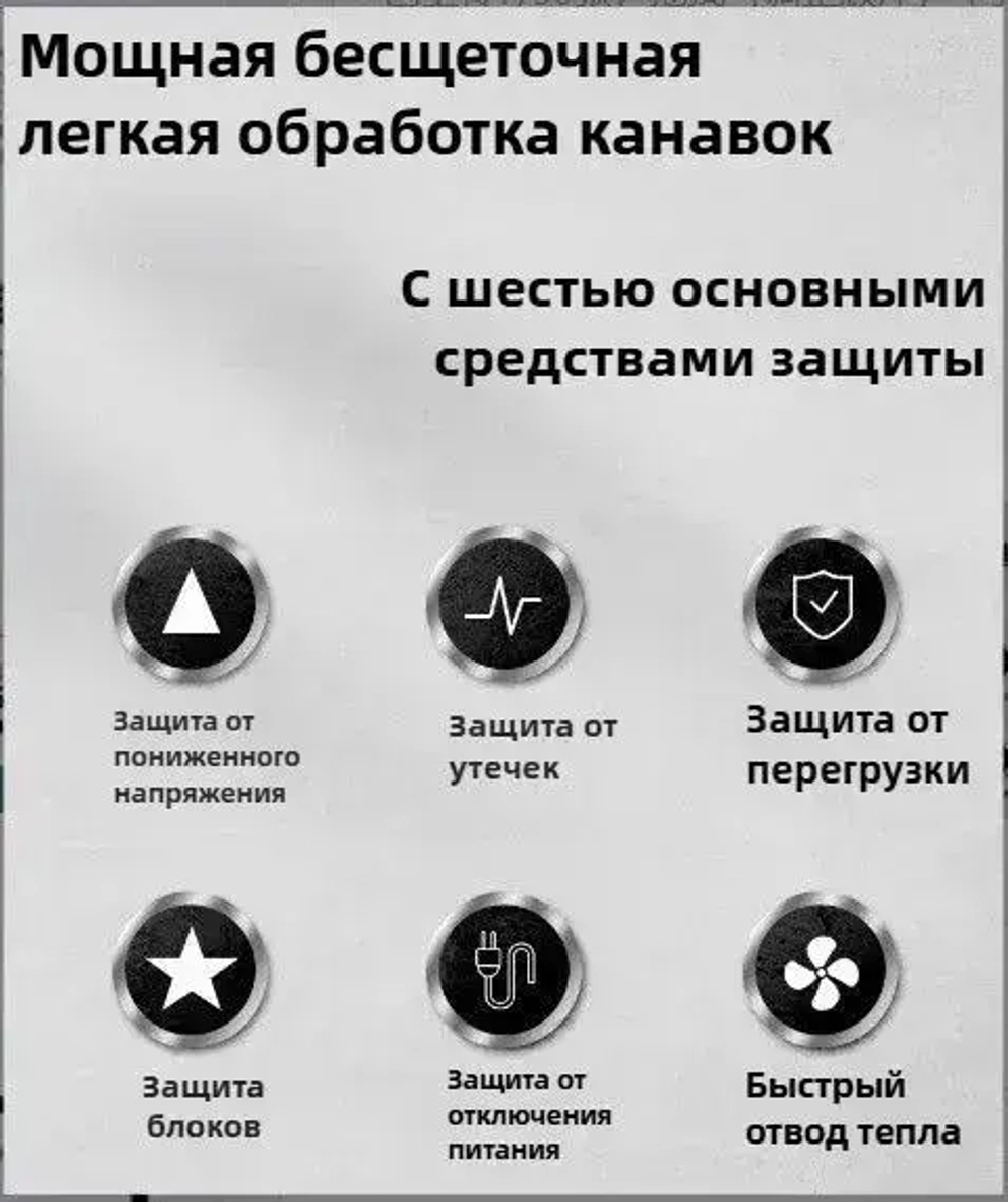 Бесщеточная Угловая Шлифовальная Машина, 125 Мм, 1550 Вт, 6-ступенчатый Редуктор 220 В, Для Резки Плитки И Камня