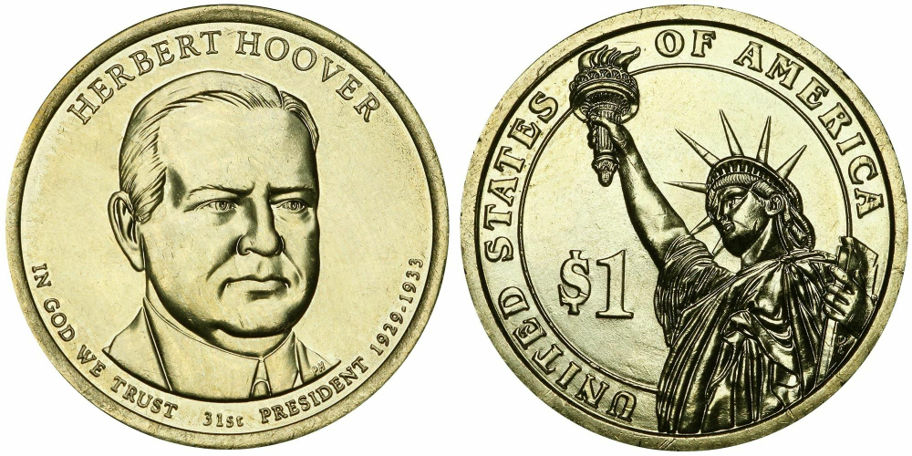 США 1 доллар 2014 Президент 31 - Герберт Гувер (1929–1933)