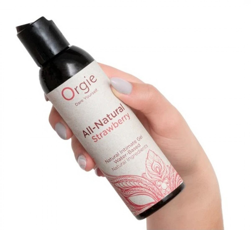Лубрикант ORGIE All-Natural Strawberry, гипоаллергенный, со вкусом клубники, 150мл