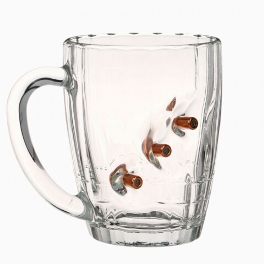 Кружка "Непробиваемая" с 3 пулями для пива, 500 мл