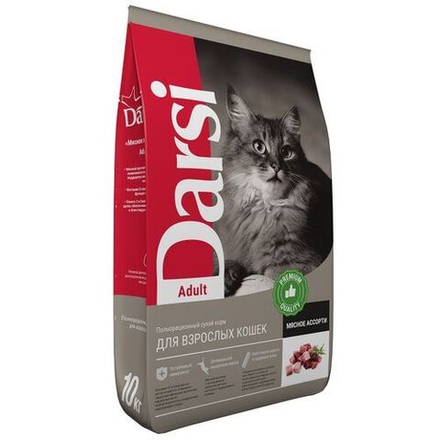Сухой корм Darsi Adult для кошек мясное ассорти 10 кг