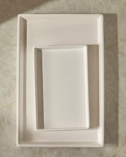 ZARA HOME ПОДНОС ИЗ БЕЛОГО ФАЯНСА ДЛЯ ВАННОЙ, БЕЛЫЙ