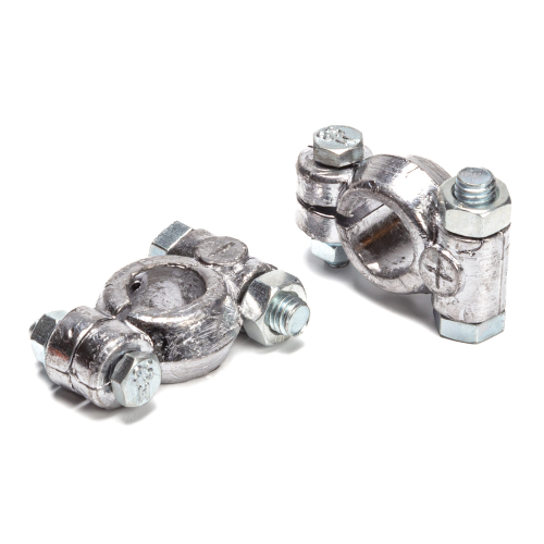 Клеммы АКБ (+/-) свинцовые, болт сквозной под гайку М8-М6, под конус