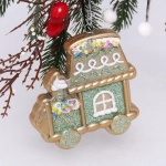 Ёлочная игрушка «Сказочный поезд» 9*1,5*10 см, изумруд