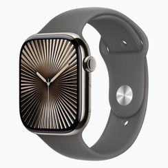 Apple Watch Series 10, 46mm, титан цвета «Натуральный титан», спортивный ремешок