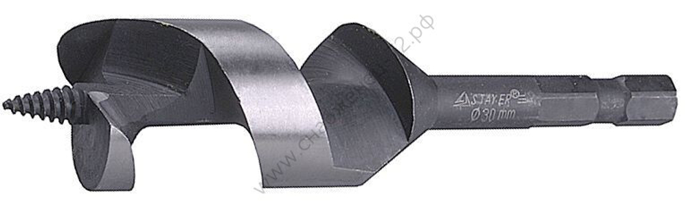 Сверло STAYER спиральное по дереву, шестигранный хвостовик, 21x130мм