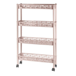 Этажерка Keeplex Light на колесиках четырехсекционная прямоугольная длинная 58х18х93,5 бежевый топаз