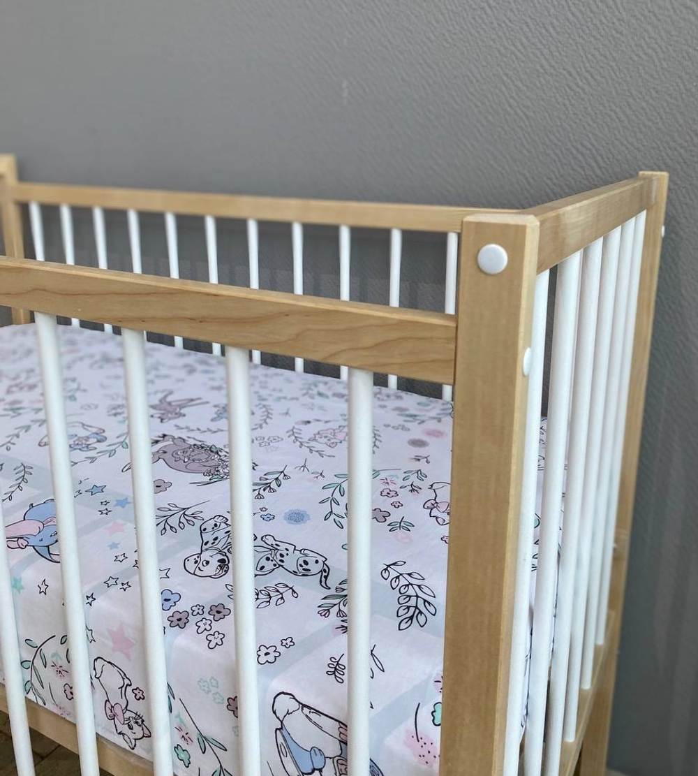 Кровать детская Колибри-Мини ЛК (натурально-белый)