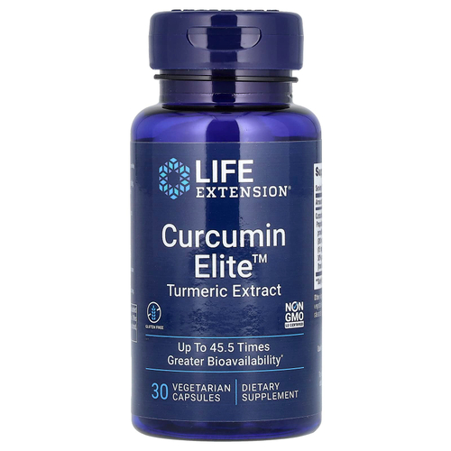 Life Extension, Curcumin Elite, экстракт куркумы, 30 вегетарианских капсул