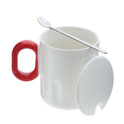 GAEM Кружка с крышкой и ложкой, 350 мл, L13 W9 H11 см, 4в.